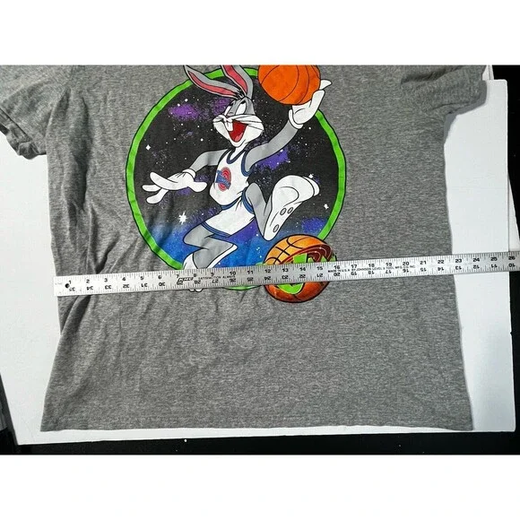 Space Jam Bugs Bunny Mens XL T-Shirt Heather Gray Looney Tunes Graphic Tee - Picture 4 of 7